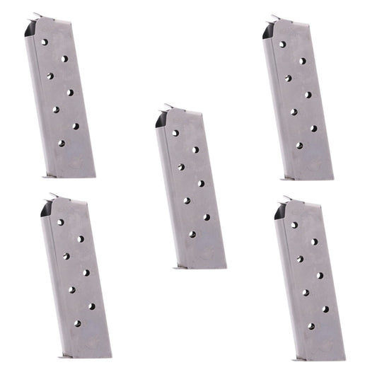 Kimber 1911 Full Size 8-Round .45 ACP Stainless Steel Magazines - Lot of 5