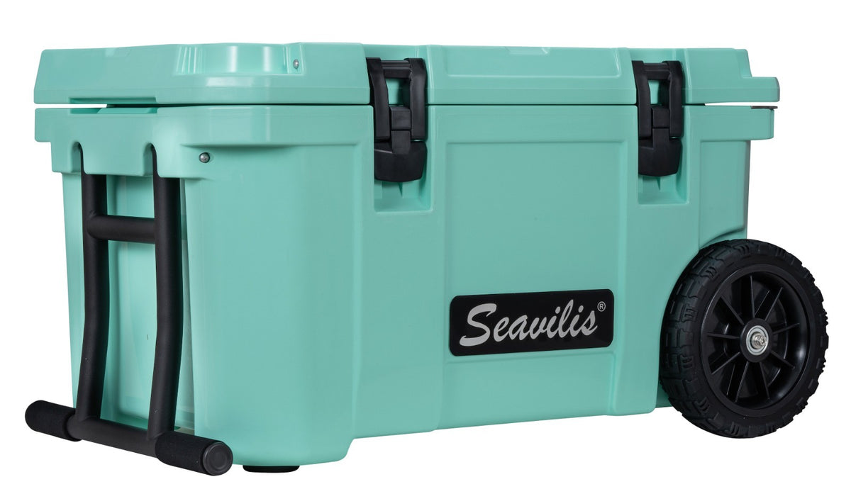 Heavy Duty 45QT Wheeled Portable Ice Cooler with Rotomolded Construction