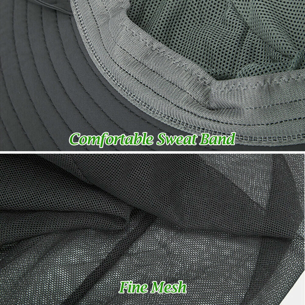 Mosquito Head Net Hat for Outdoor Sun and Insect Protection - Lightweight Mesh Face Cover