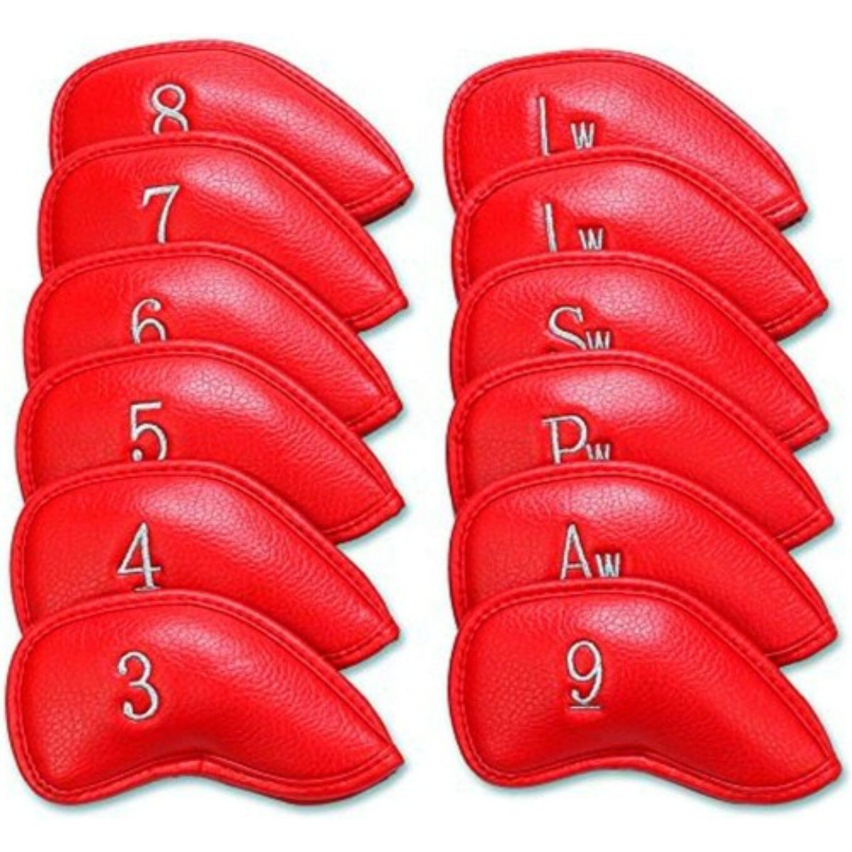 Golf Iron & Wedge Head Covers 12 Pack with Embroidered Labels - Fits Most Clubs