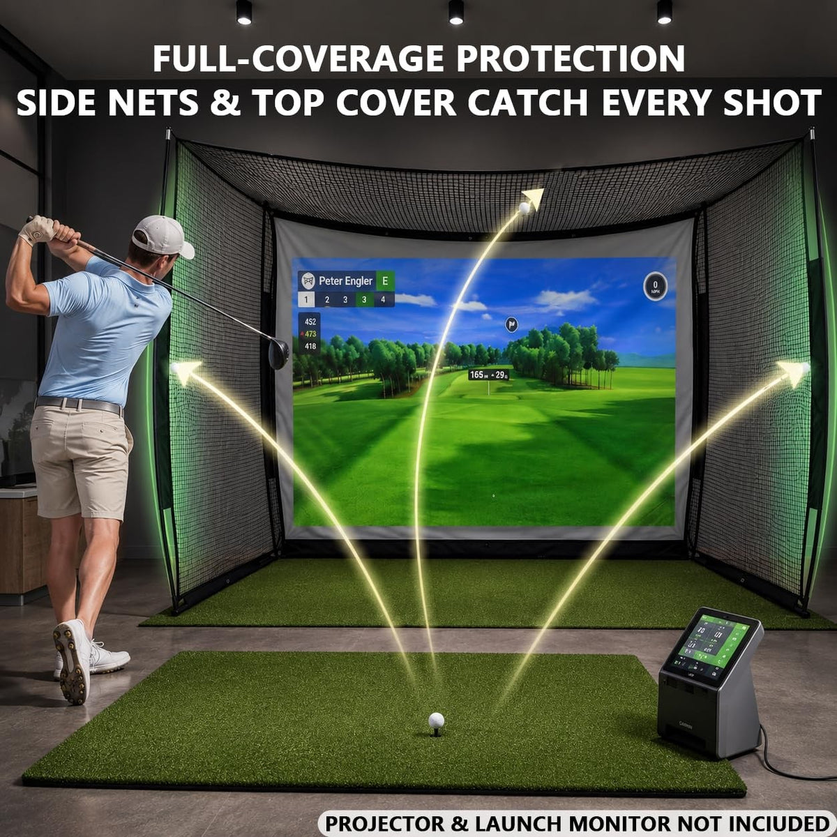 11x8ft Golf Practice Net with Impact Screen and Heavy Duty Frame