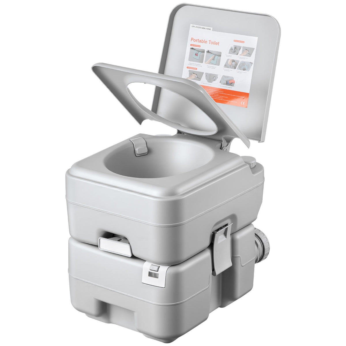 Portable Outdoor Toilet with 5.3 Gallon Flush for Camping & Hiking