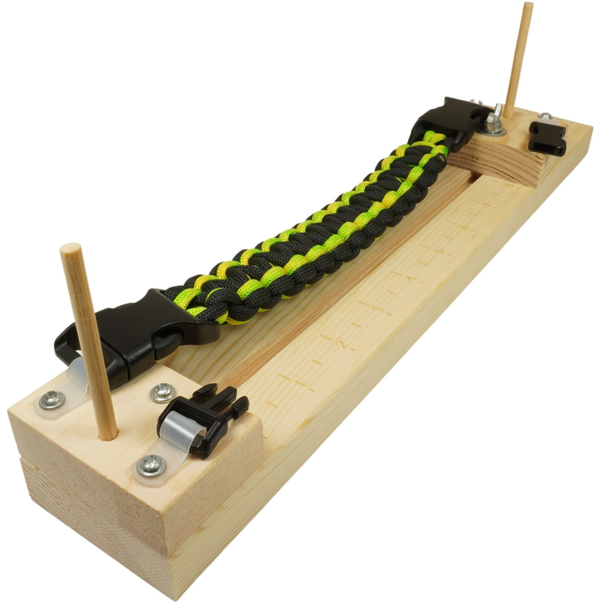 Wood Paracord Jig for Bracelet Making with Built-in Ruler and Accessories