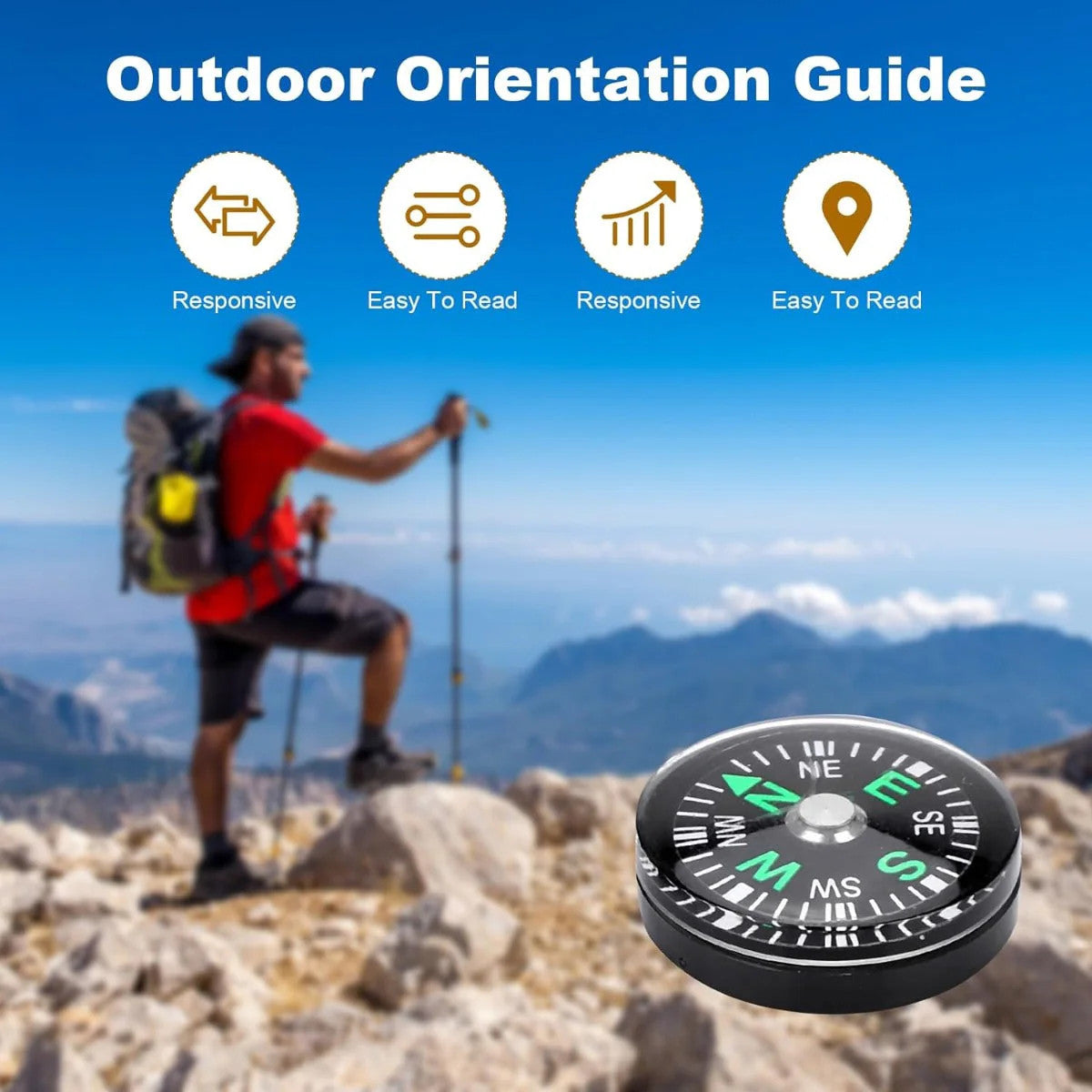 Portable Pocket Oil Filled Compass for Outdoor Hiking Camping Green