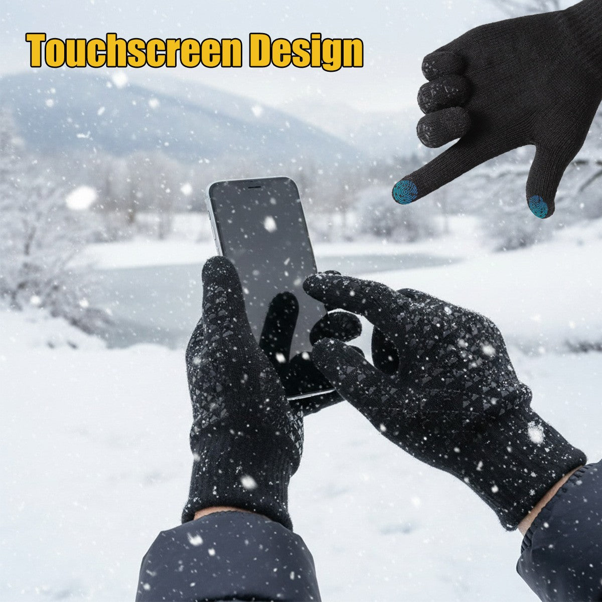 USB Heated Gloves for Men Women Winter Touchscreen Windproof Electric Heating