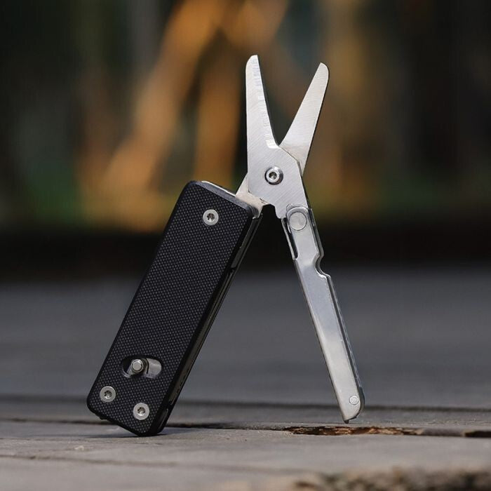 Multitool with Integrated Tools and D2 Steel Blade, G10 Handle