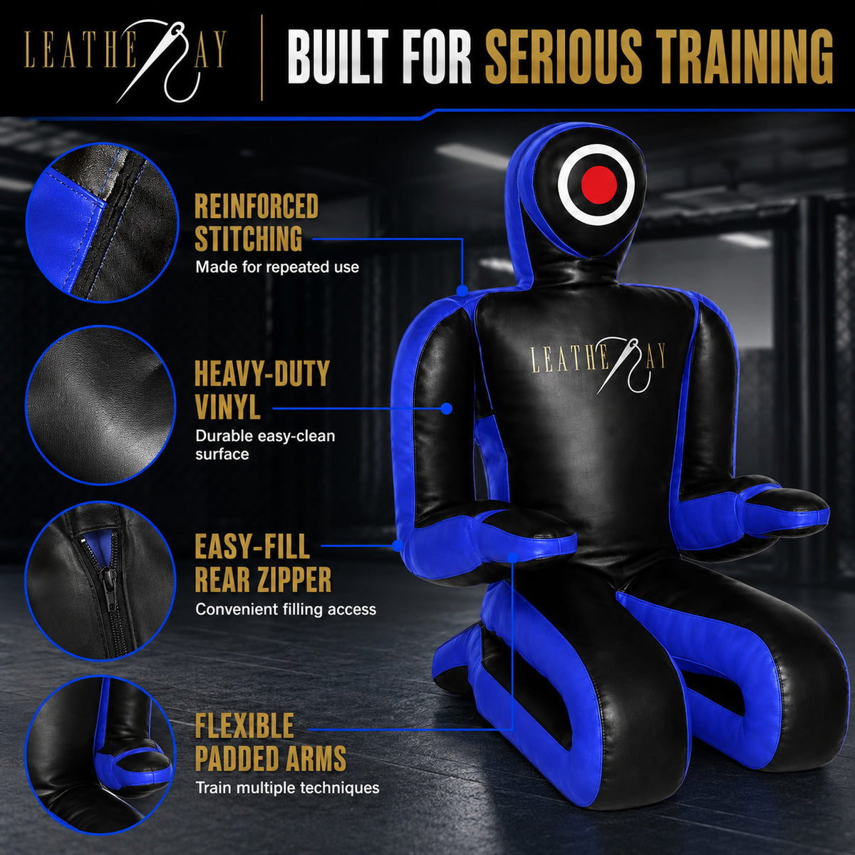 Martial Arts Grappling Dummy Unfilled Vinyl Training Target for MMA Jiu Jitsu Wrestling