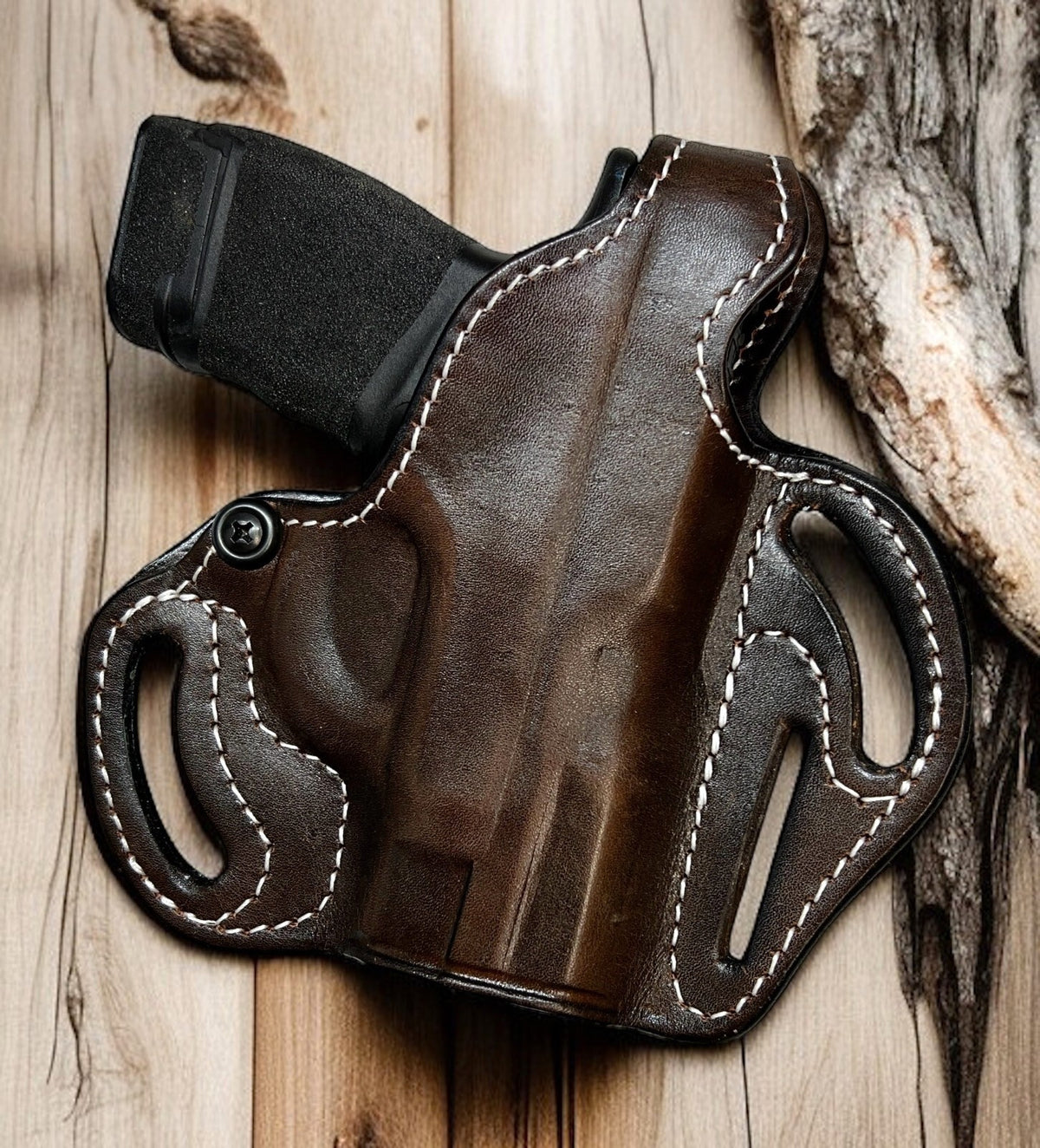 Tagua Right Hand OWB Belt Holster for Gun Models - Dark Brown Leather
