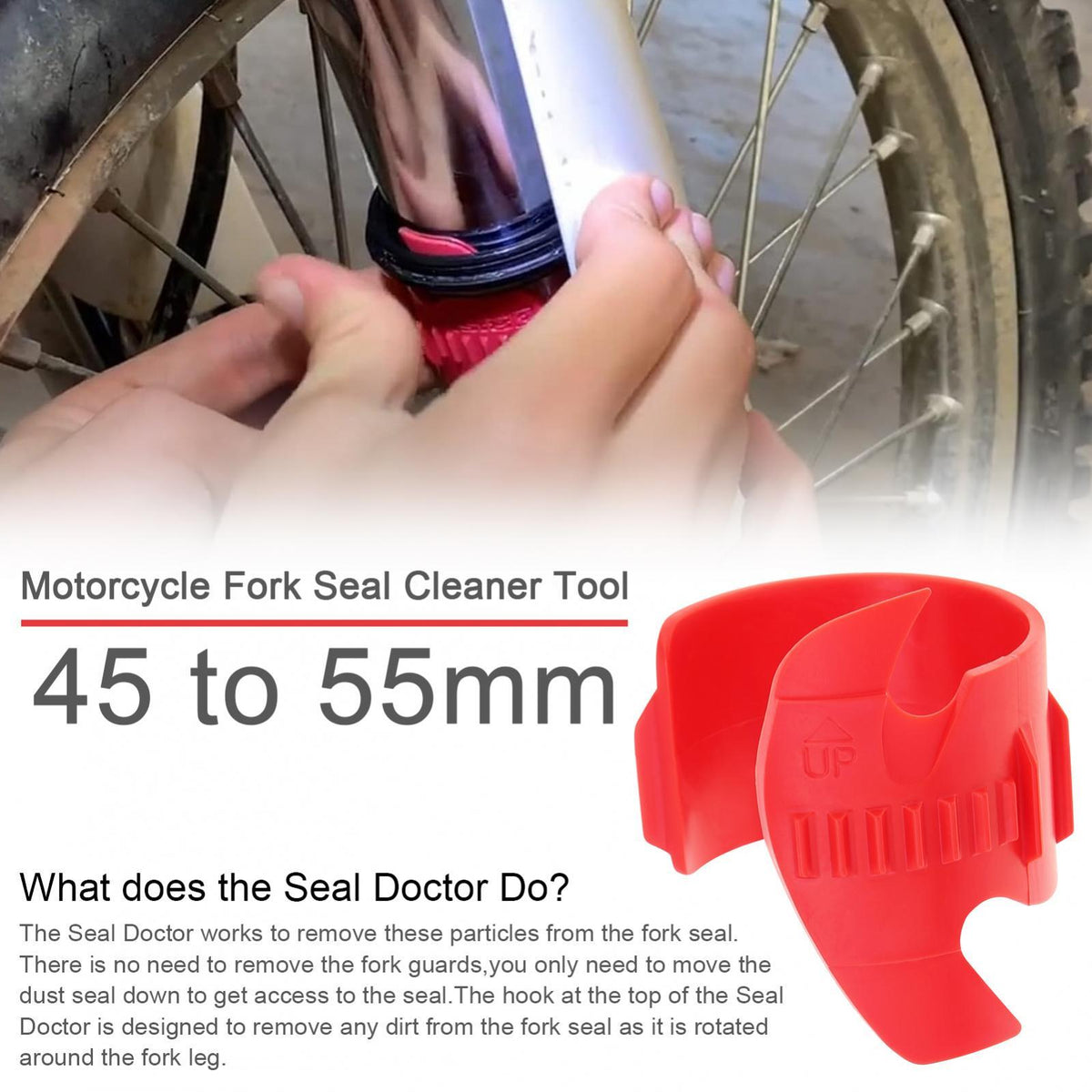 Motorcycle Fork Seal Cleaner Tool 45-55mm Shock Absorber Oil Cleaning