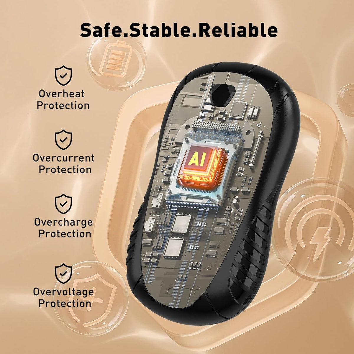 Rechargeable Hand Warmers 10000mAh Portable Electric Hand Heaters 2-Pack