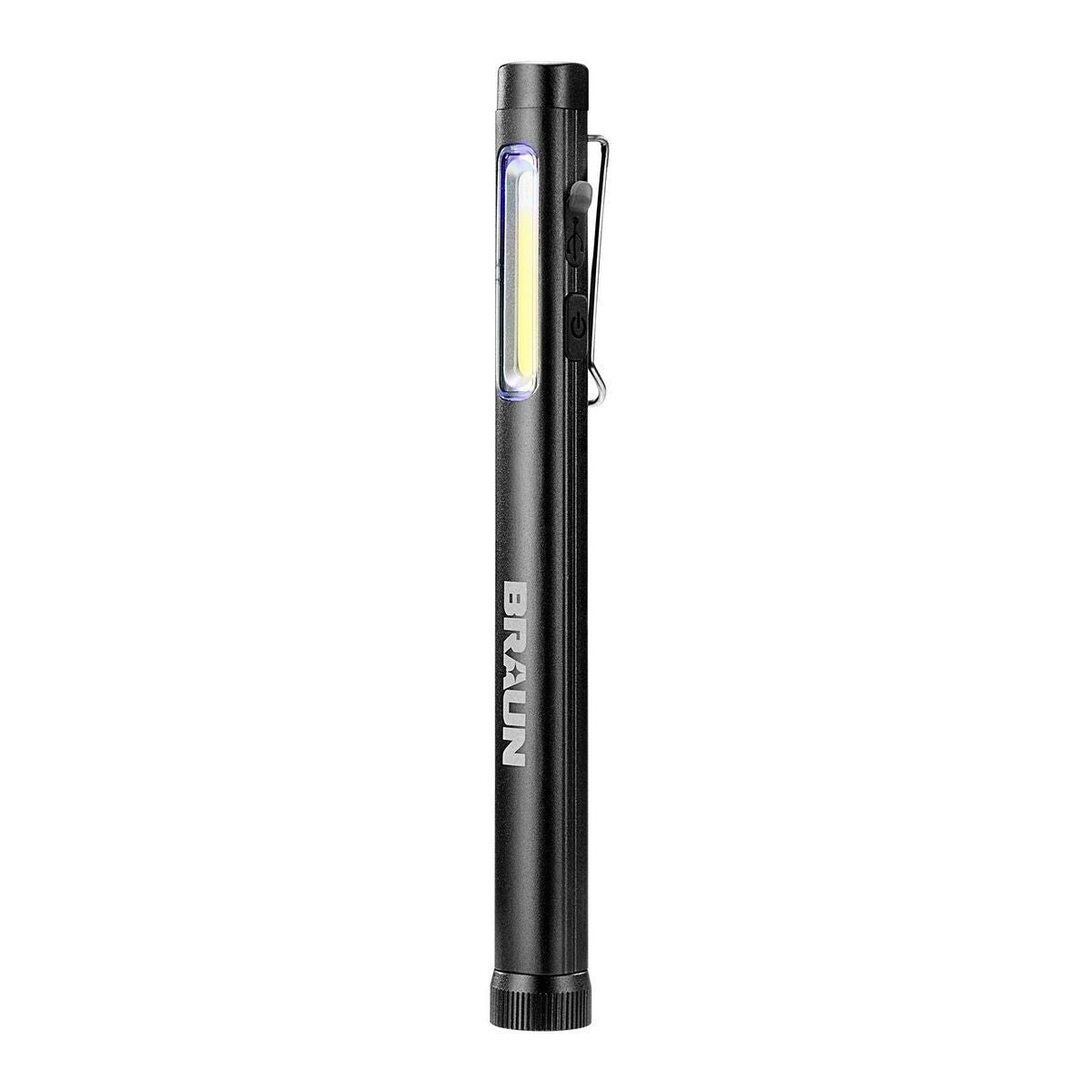 Rechargeable 3-in-1 Pen Light with UV and 400 Lumens - Braun