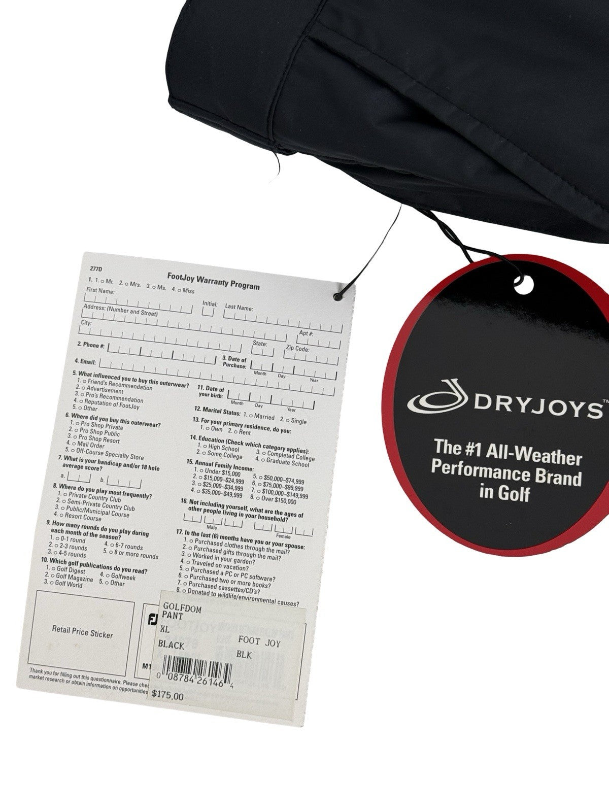 Men's Waterproof Golf Rain Pants - XL Dryjoys Performance