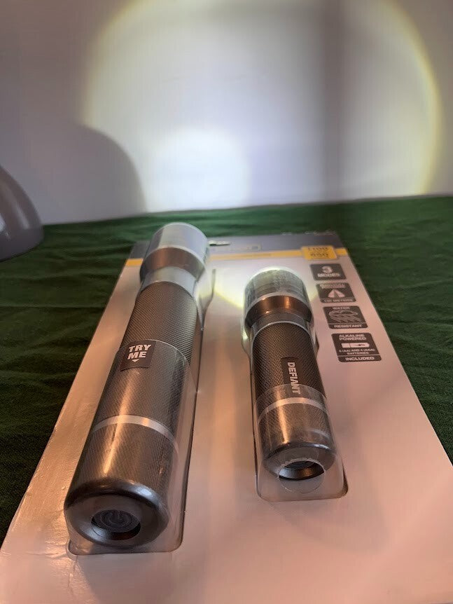 LED Flashlight 2 Pack - 1100 & 650 Lumens, Aluminum Body, Waterproof