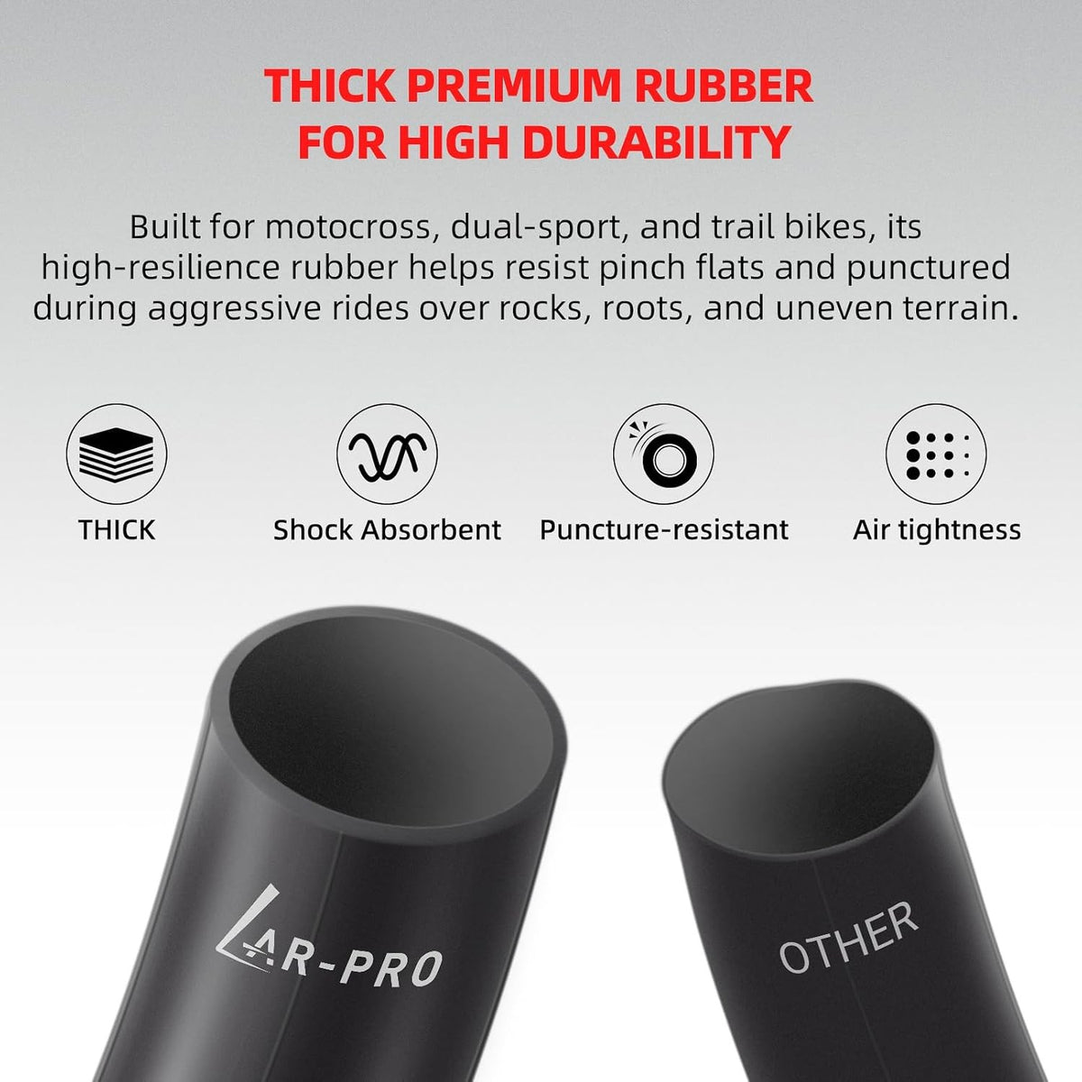 Heavy Duty 21-Inch Dirt Bike Inner Tube for Off-Road Motorcycles - 90/90-21, 80/100-21 Sizes