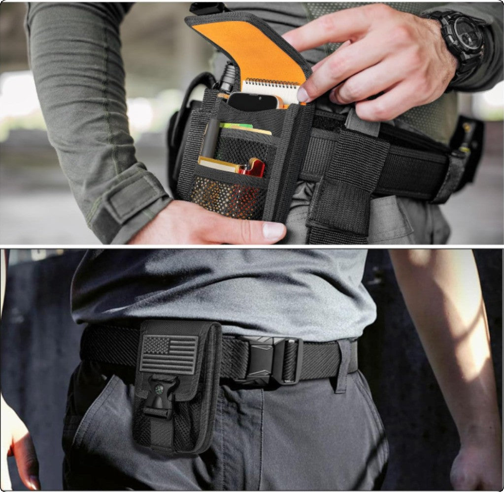 Tactical Molle Phone Pouch Cellphone Holder with Compartments & Adjustable Strap