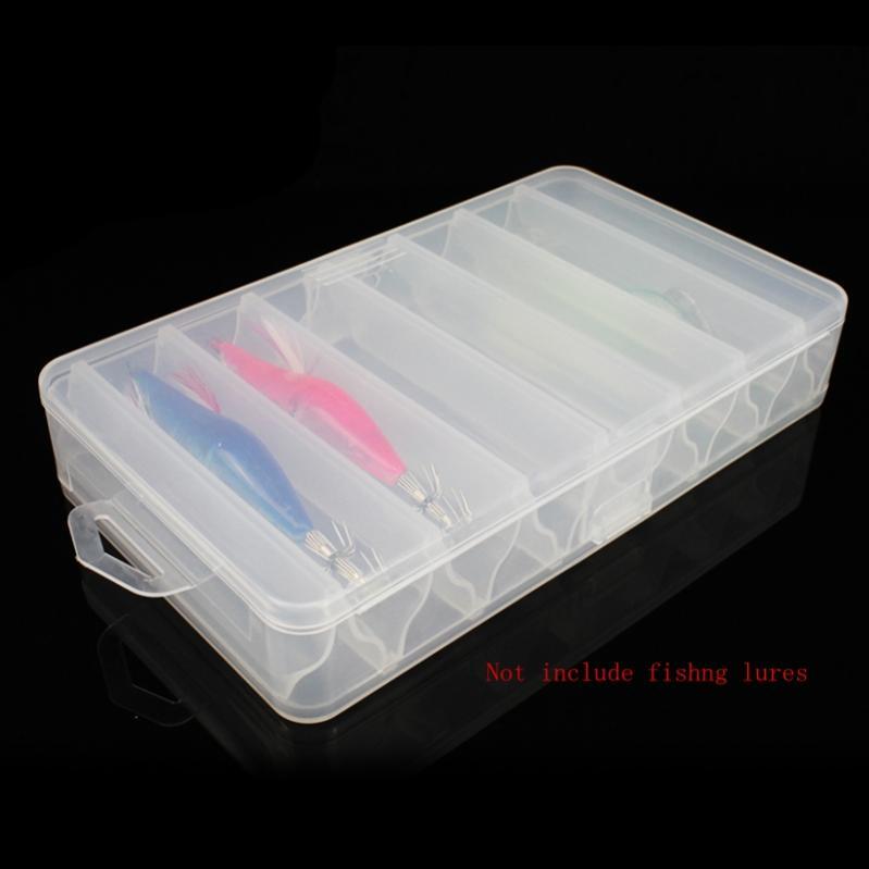 14-Compartment Waterproof Fishing Tackle Box with Transparent Lid 21x11.5x3.6cm