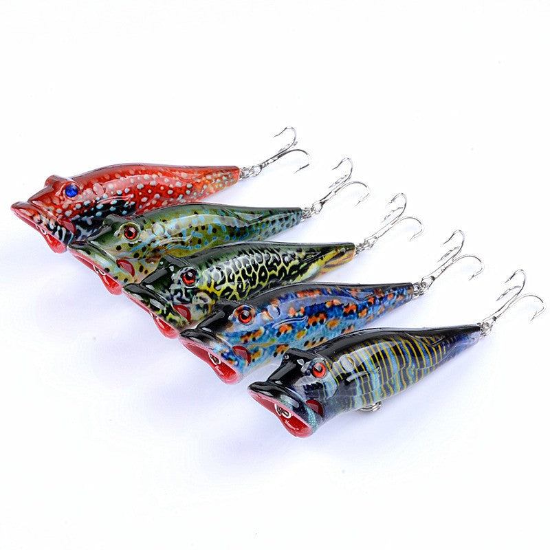 Topwater Popper Fishing Lures Set for Bass Trout Pike - 5 Pcs