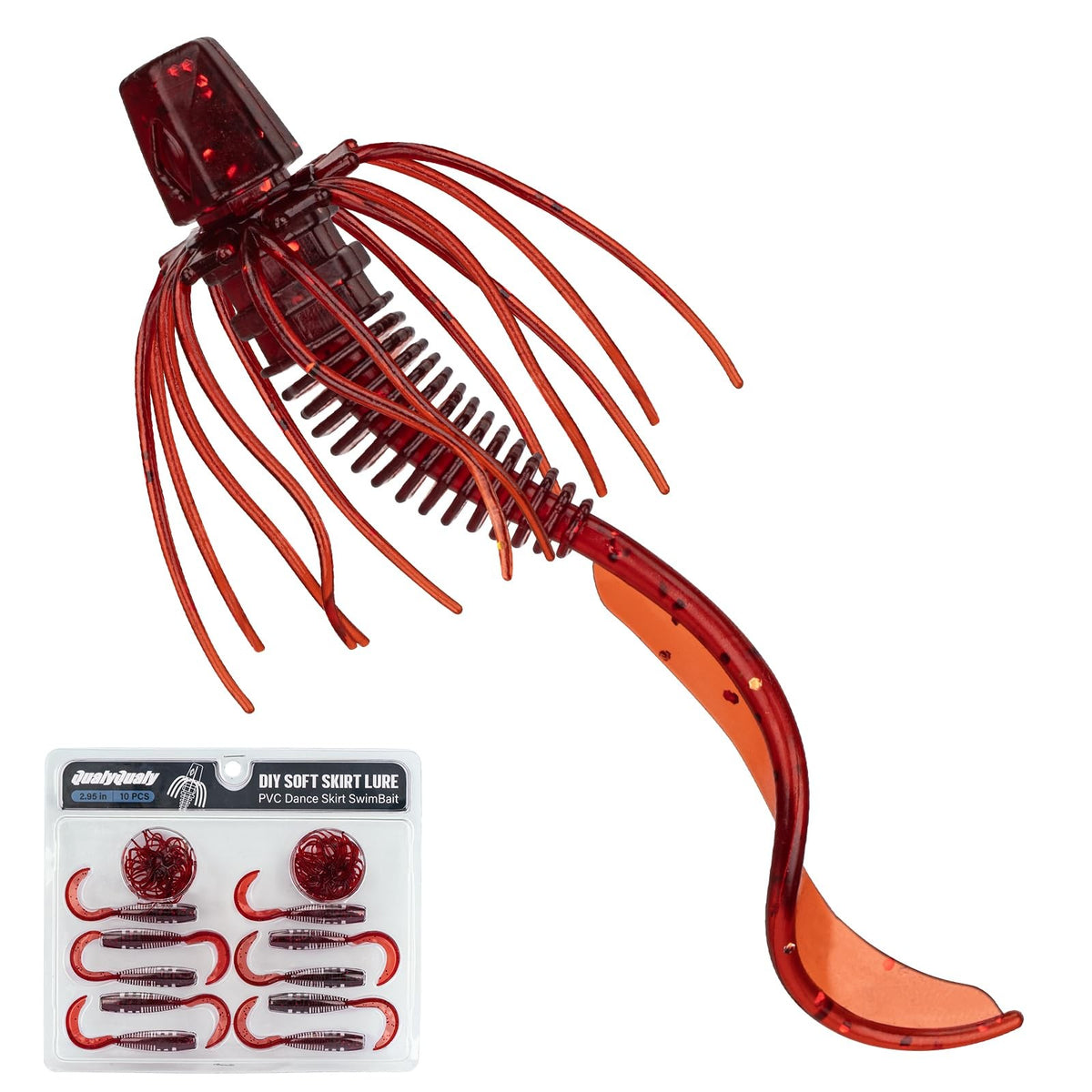 10-Pack Soft Plastic Fish Lures Kit - Realistic Swimbaits for Bass & Saltwater Fishing