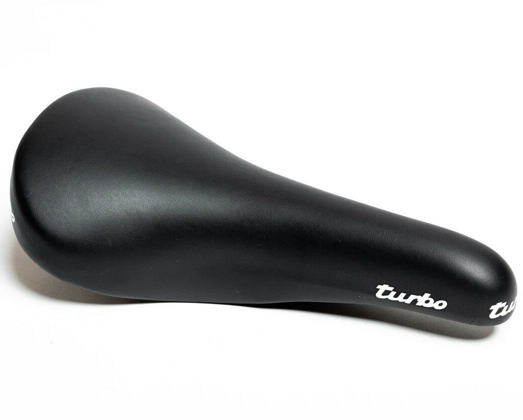 Vintage Bicycle Saddle - Selle Italia Turbo 1980 with Alloy Rails - Black