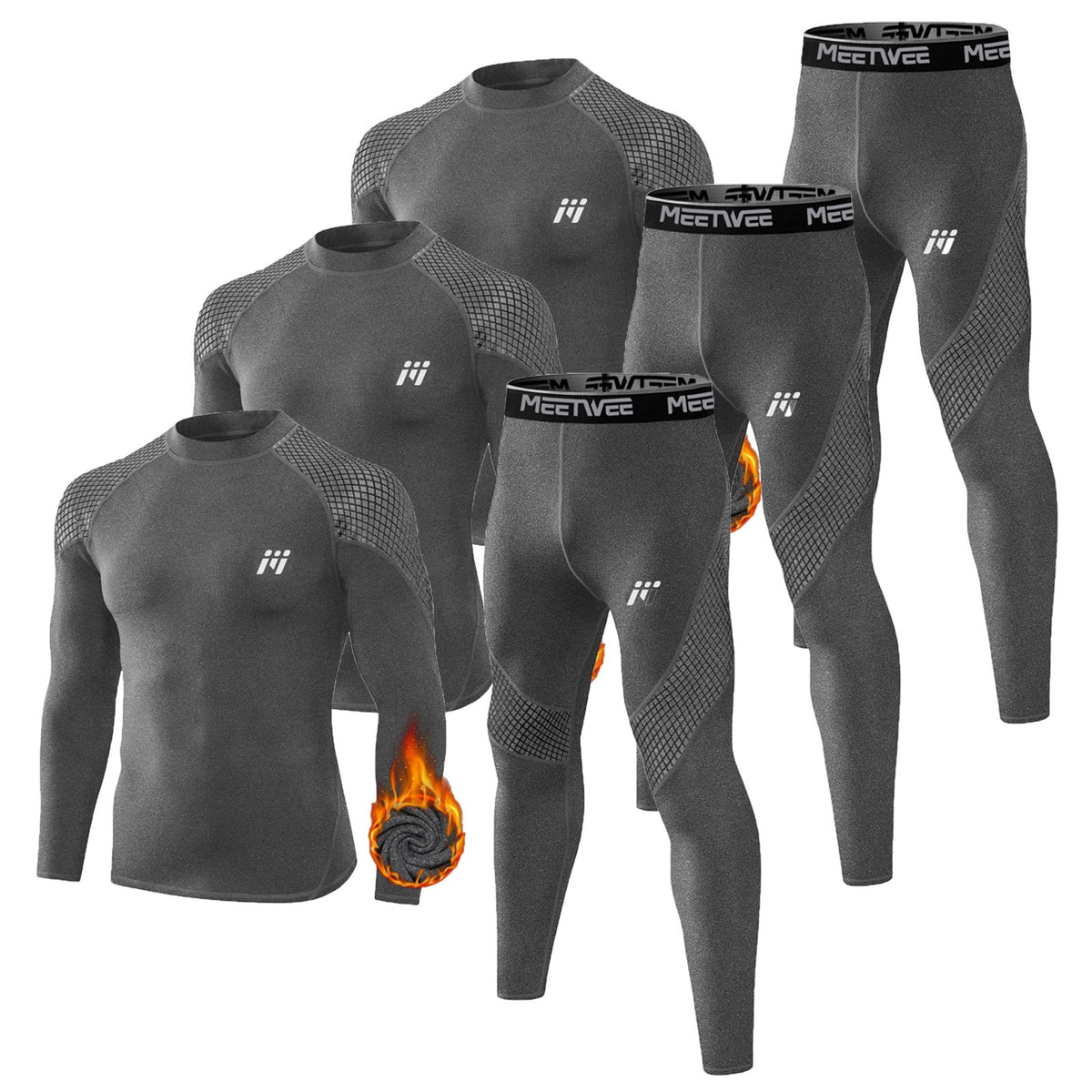 Men's Thermal Underwear Set Fleece Long Johns Base Layer Winter Warmth