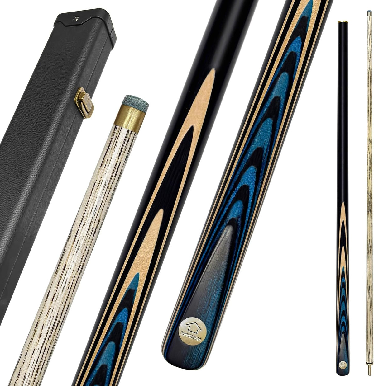 57" Snooker Pool Cue Stick 19oz with 9.5mm Tip & Leather Case