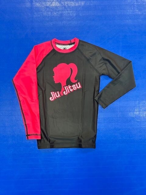 Youth Long Sleeve Rash Guard Black & Pink - Sun Protection Swimwear