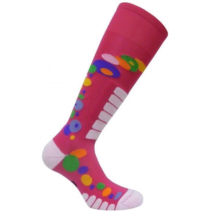 Women's Ski Socks with Silver Drystat Moisture Control - Small Fuchsia