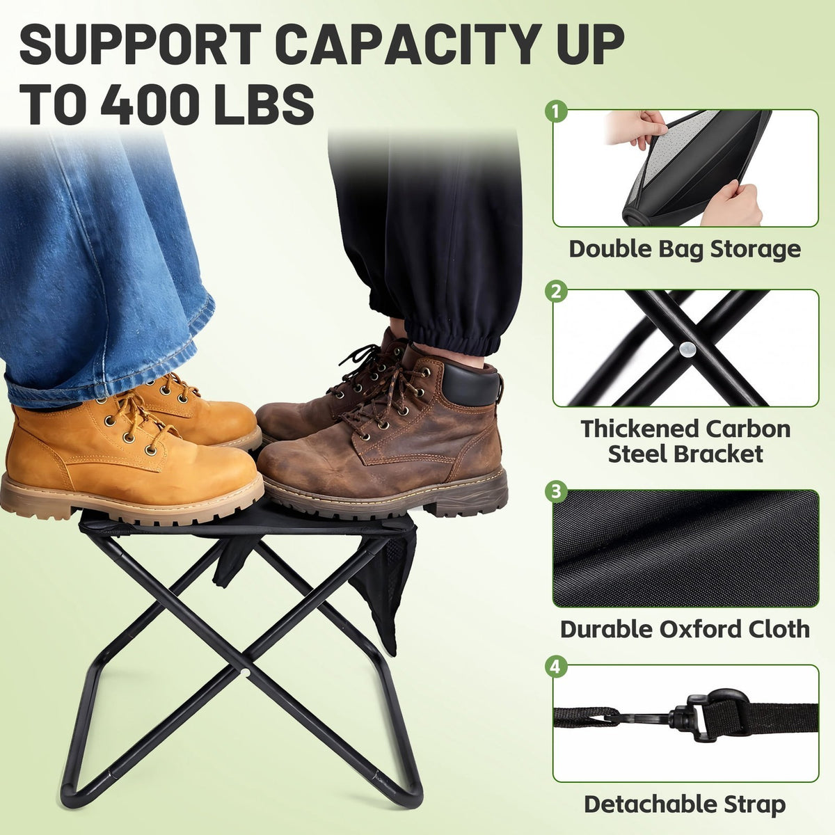 Portable Folding Camping Stool for Adults, Lightweight Hiking & Fishing Seat