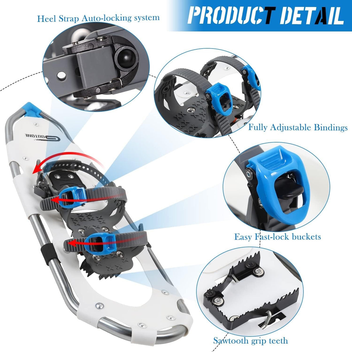 Lightweight Snowshoes for Men and Women - Adjustable 21/27 Inch Winter Gear