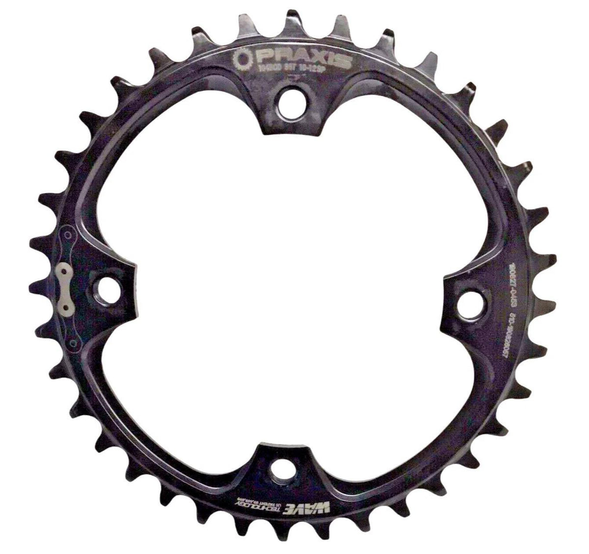 36-Tooth Bicycle Chainring for 10-12 Speed MTB & eMTB 104BCD Steel Black