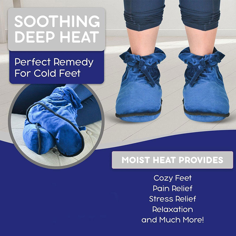 Microwaveable Heated Slippers for Men Women Pain Relief Foot Warmers