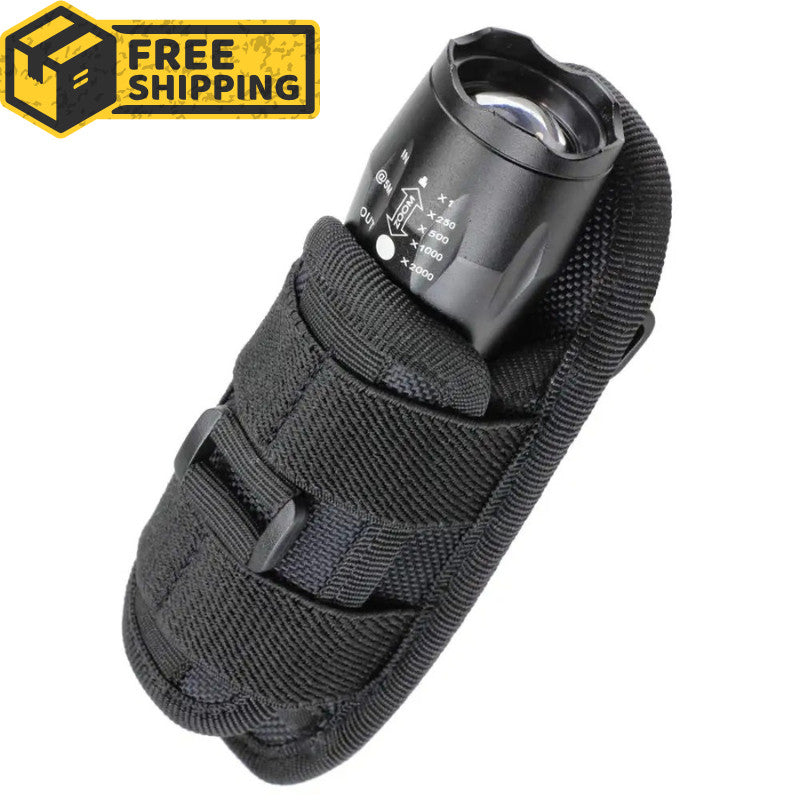 Rotatable Tactical Flashlight Holster with Belt Clip - Heavy Duty Nylon, Fits 18-35mm