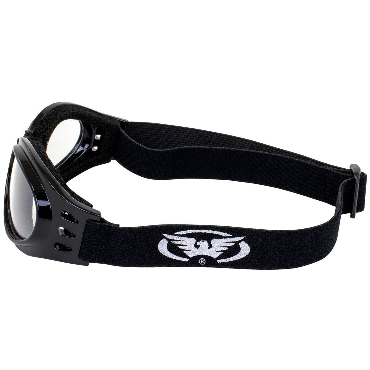 Foldable Motorcycle Goggles with Clear Lens Black Padded UV400 Protection