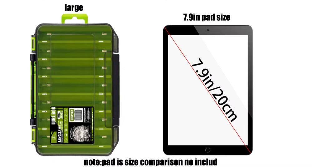 Double-Sided Fishing Tackle Box Organizer for Lures Hooks Baits