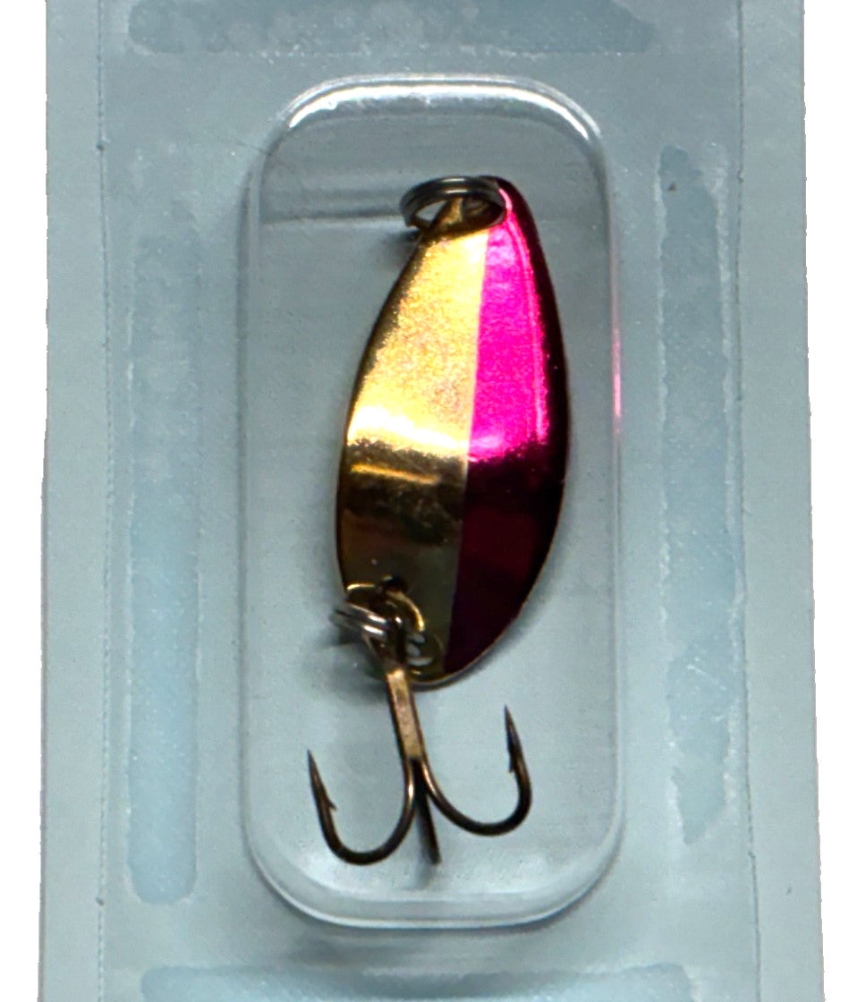 Fishing Spoon Lure Set - Gold Burgundy & Ripple Nickel Green 1/8oz