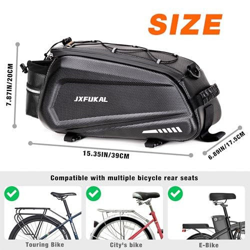 Waterproof Bicycle Rear Rack Bag 9.5L/17L/40L Hard Shell Cycling Storage