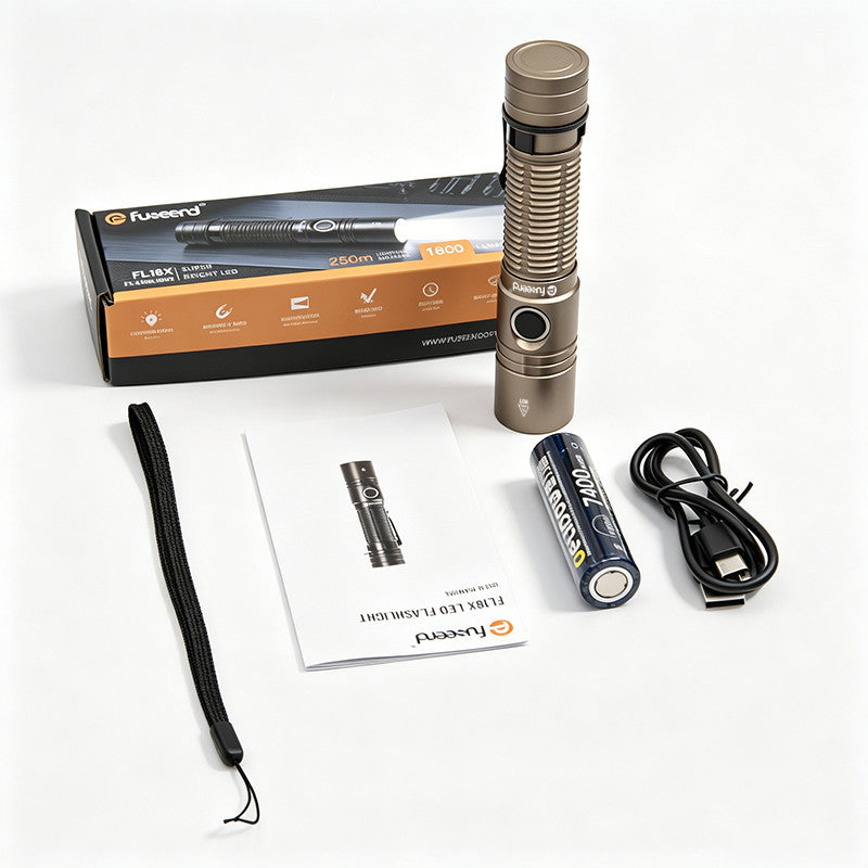 Rechargeable LED Tactical Flashlight with Magnetic Base - High Brightness, Durable Aluminum Body