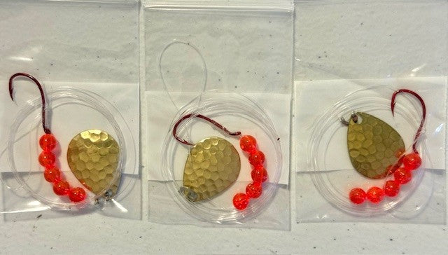 Walleye Crawler Harness Set - 24 Pack with Size 3 Colorado Blades and Hooks