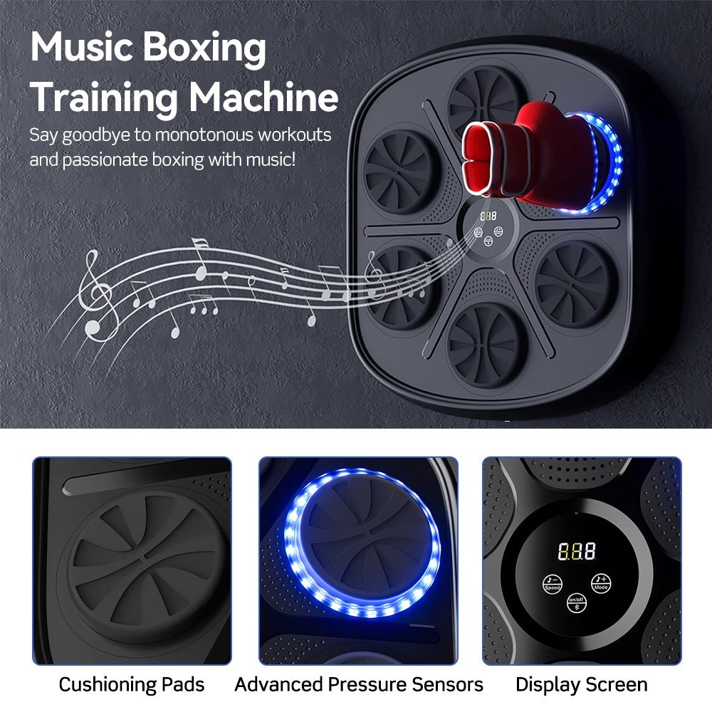 Bluetooth Music Boxing Target Wall Mount with LED Lights for Indoor Training