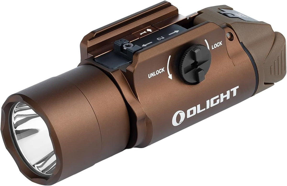 Tactical Rail-Mounted LED Flashlight with Spotlight and Floodlight - 800 Lumens