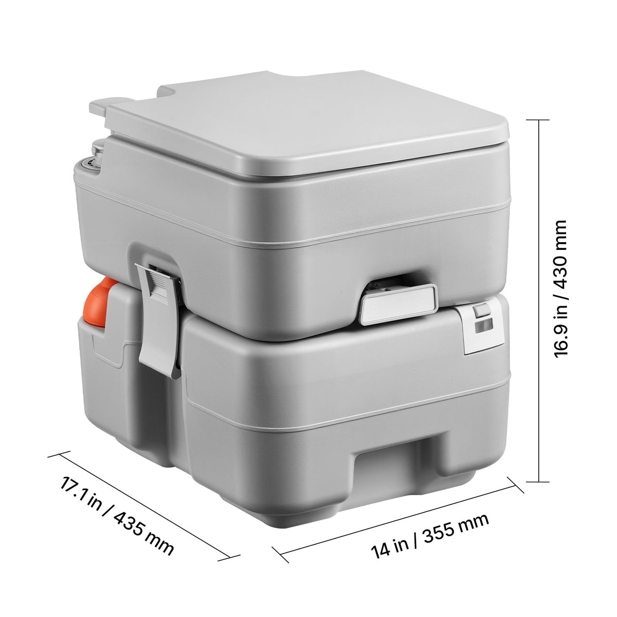 Portable Outdoor Toilet with 5.3-Gallon Flush for Camping & Hiking