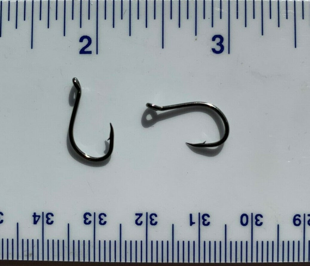 100 Heavy Duty Black Nickel Fishing Hooks Size 6 - 2X Strength Octopus Style
