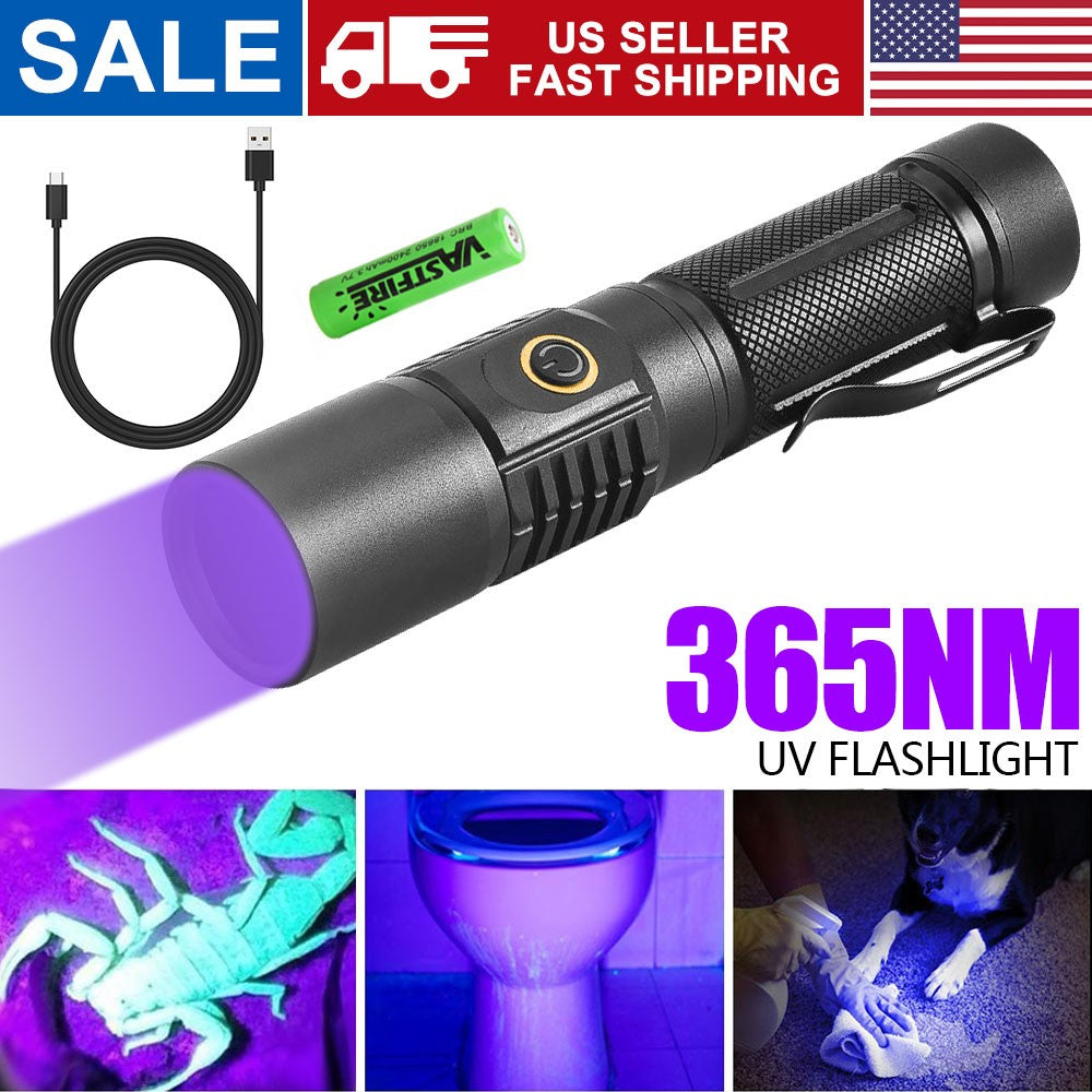 UV Flashlight Torch for Pet Stain Detection Rechargeable UV Light