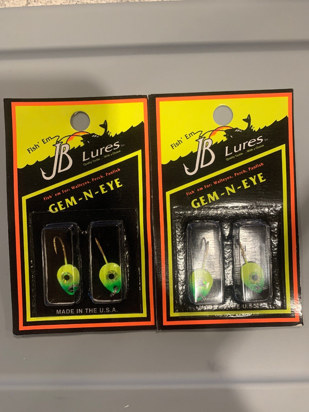 Ice Fishing Jigs 2-Pack 1/16oz Green Chartreuse Baits for Ice Fishing