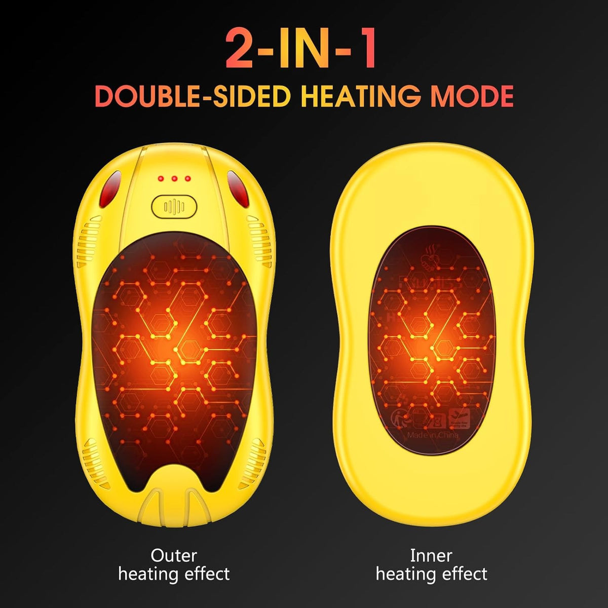 Rechargeable Hand Warmers 10000mAh Dual-Sided Portable Winter Gift Pack