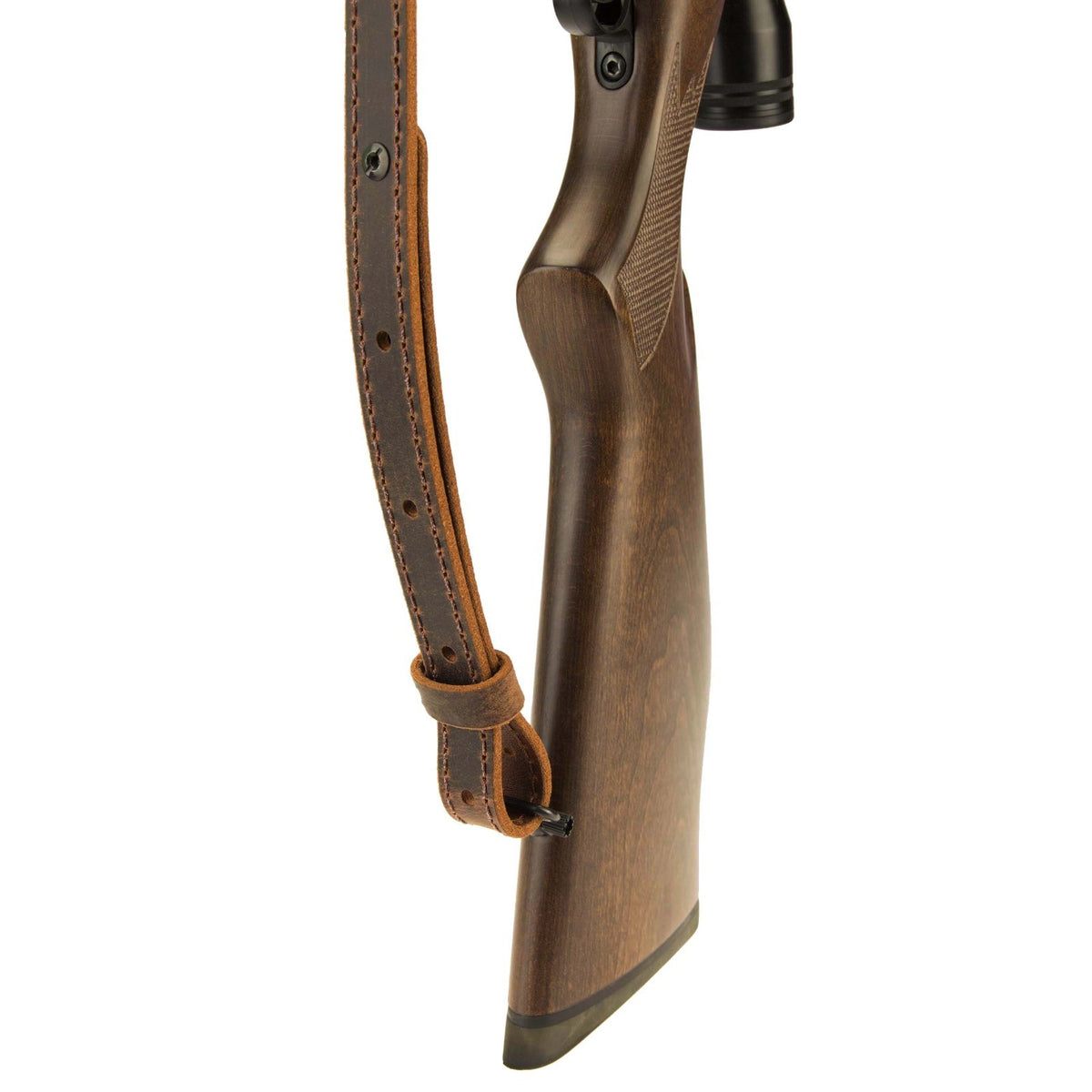 Buffalo Leather Rifle Sling - Amish Handmade 1-Inch Brown Gun Strap