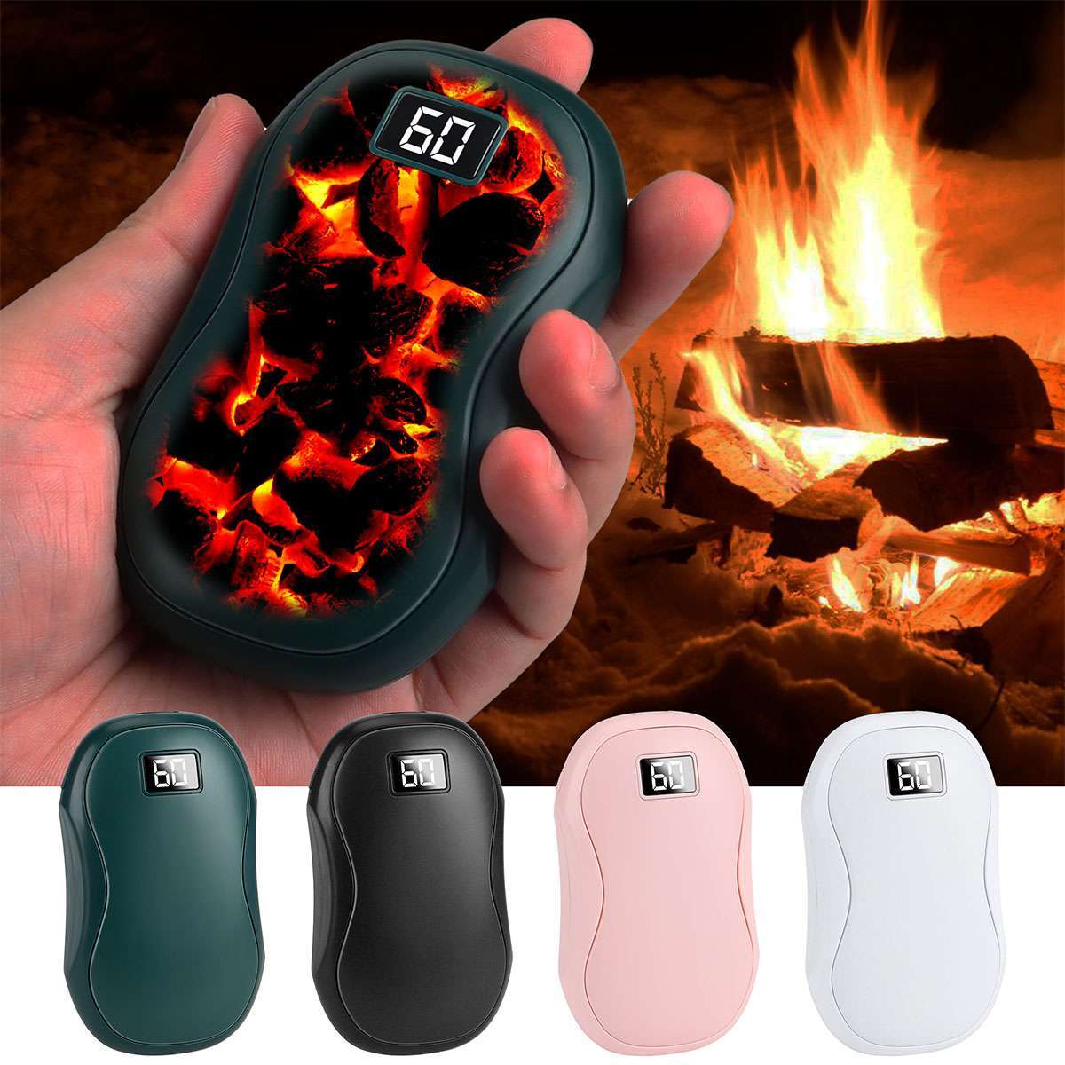 Rechargeable Hand Warmer Power Bank 5000mAh Portable USB Heater Winter Gift