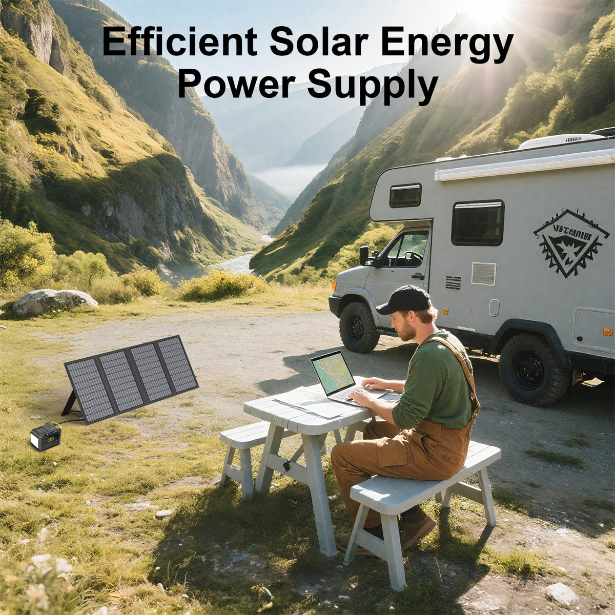 60W Foldable Solar Panel Charger with USB Ports for Camping Hiking RV