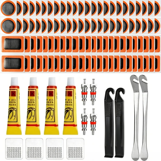 Bike Tire Repair Kit with Patches and Tire Levers for Inner Tube Fixing