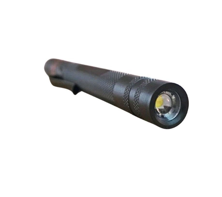 Rechargeable LED Penlight with Twist Focus - 500 Lumens, Compact Black